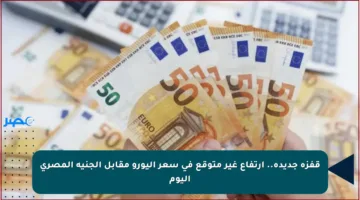 قفزة جديدة.. ارتفاع غير متوقع في سعر اليورو مقابل الجنيه المصري اليوم